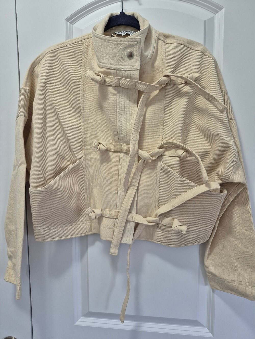 Opening Ceremony The Knot Biker Jacket, XS/S, Cream - Picture 5 of 13